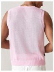 Floral Pattern Men's Crochet Tank Top - Pink
