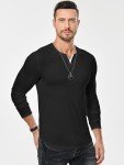 Men’s Black V-Neck Longline Cotton Gym Tee