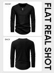 Men’s Black V-Neck Longline Cotton Gym Tee