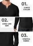 Men’s Black V-Neck Longline Cotton Gym Tee