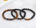 Lava Rock and Tiger Eye Beaded Bracelet