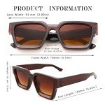 Retro Chunky Rectangle Sunglasses with UV400 Protection