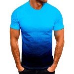 Men's Short Sleeve Gradient Workout T-Shirt - Blue