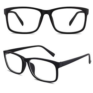 Trendy Matte Black Square Frame Clear Glasses
