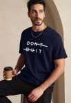 Navy Graphic Tee: "Don't Quit" Letter Print