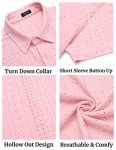 Men's Tropical Button Down Beach Shirt - Pink