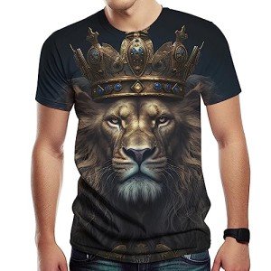 Men's Lion Graphic T-Shirt - Summer Style