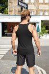 COOFANDY Men's Black Knit Tank Top, Medium
