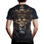 Men's Black Lion Graphic T-Shirt, Summer Style