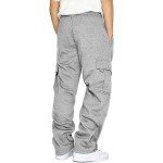 Men's Grey Fleece Cargo Joggers with Pockets