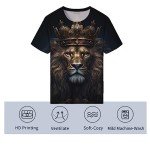 Men's Black Lion Graphic T-Shirt, Summer Style