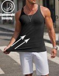 COOFANDY Men's Black Knit Tank Top, Medium