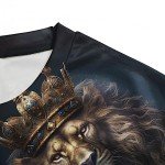 Men's Black Lion Graphic T-Shirt, Summer Style