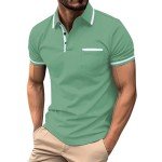 Light Blue Men’s Polo Shirt with Pockets
