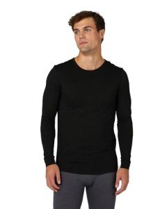 Men's Lightweight Thermal Crew Baselayer Top - Black
