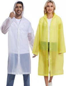2 Pack Reusable Rain Ponchos for Adults