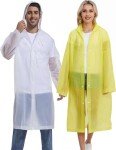 2 Pack Reusable Rain Ponchos for Adults