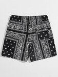 Men's Summer High Waisted Casual Paisley Shorts