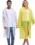 2 Pack Reusable Rain Ponchos for Adults