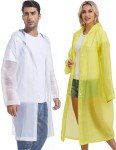 2 Pack Reusable Rain Ponchos for Adults