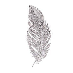 Rhinestone Feather Brooch Pin for Fashion Accessories