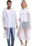 2 Pack Reusable Rain Ponchos for Adults