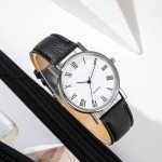 Men's Casual Analog Quartz Watch with Leather Band