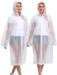 2 Pack Reusable Rain Ponchos for Adults