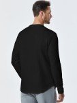 Men's Black Long Sleeve Crewneck T-Shirt