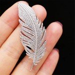 Rhinestone Feather Brooch Pin for All Occasions