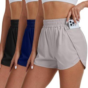 3 Pack Women's Quick-Dry Running Shorts with Pockets