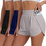 3 Pack Women's Quick-Dry Running Shorts with Pockets