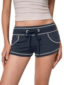 Y2K Women's Low Rise Mini Sweat Shorts – Deep Blue