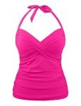 Hot Pink Underwire Tankini Top for Women