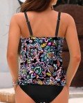 Colorful Paisley Blouson Tankini Top for Women