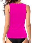 Hot Pink High Neck Tankini Top for Women