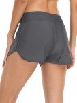 Dark Gray High Waisted Swim Shorts for Women