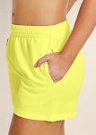 Yellow Cotton Gym Shorts with Pockets for Women
