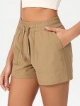 Comfortable Women's Athletic Shorts with Pockets – Tan