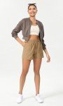Comfortable Women's Athletic Shorts with Pockets – Tan