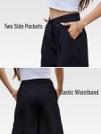 Navy Blue High Waisted Bermuda Shorts with Pockets