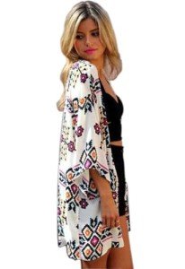 Floral Chiffon Kimono for Women, Size XXL