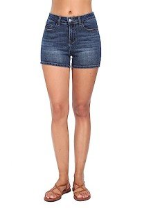 Light Blue Mid-Waisted Denim Shorts for Women