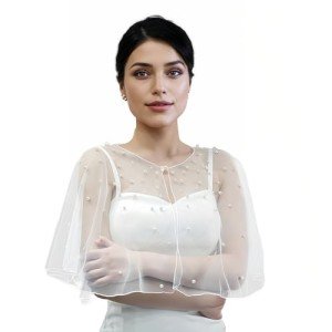 White Wedding Cape Shrug for Formal Events
