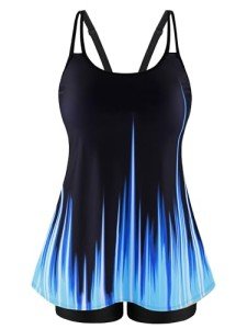 Plus Size Tankini Swim Set with Boy Shorts