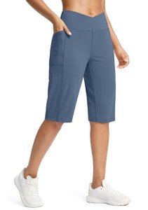 Women's High Waisted 14" Bermuda Shorts with Pockets