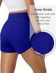 High Waisted Athletic Shorts with Pockets - Royal Blue