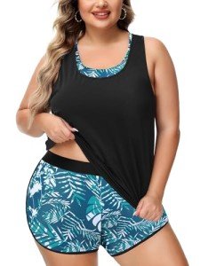 Plus Size 3-Piece Tankini Swimsuit Set for Women