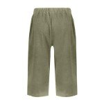 Summer High Waisted Capri Pants with Pockets