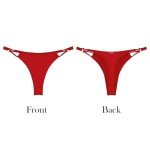 Low Rise Sexy Thong Bikini Bottoms - Red